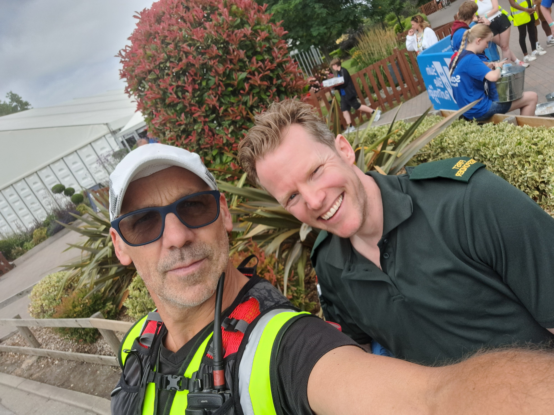 Simon supporting a sporting event as first aid responder